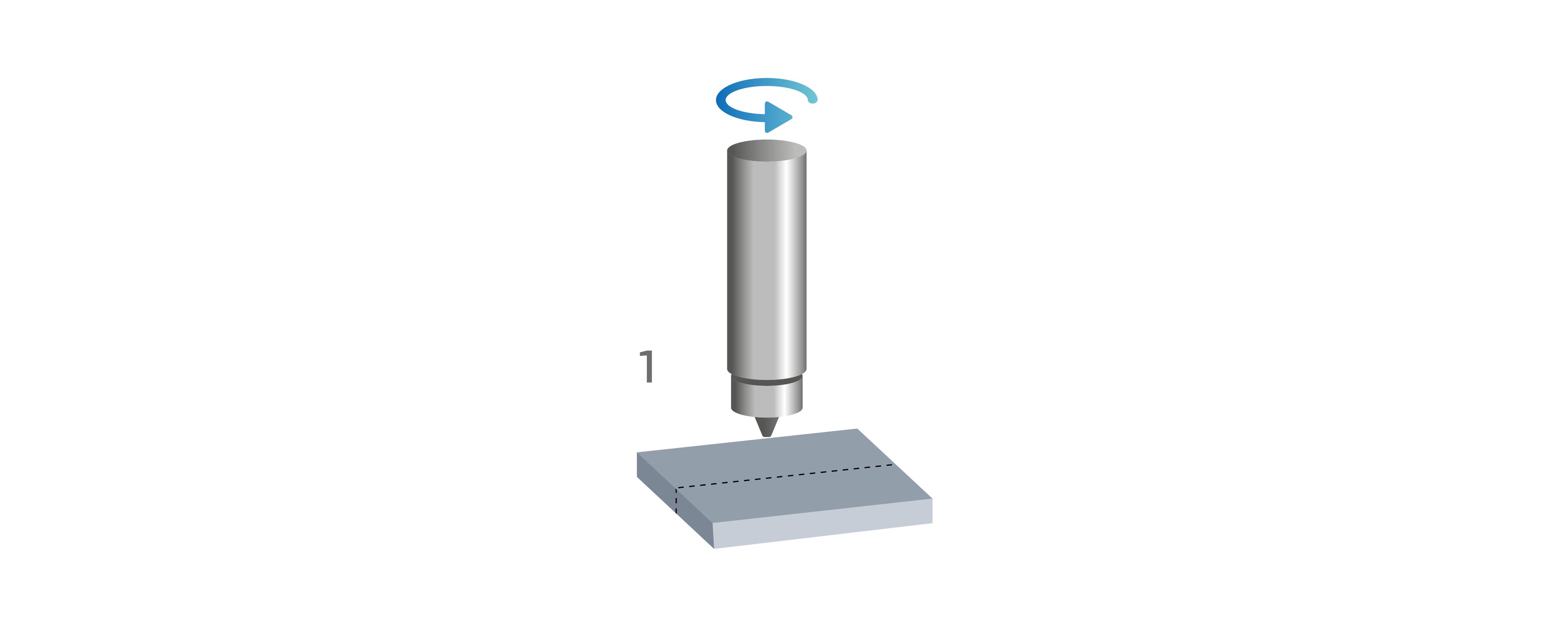 A wear-resistant tool is set in a spindle and rotates.